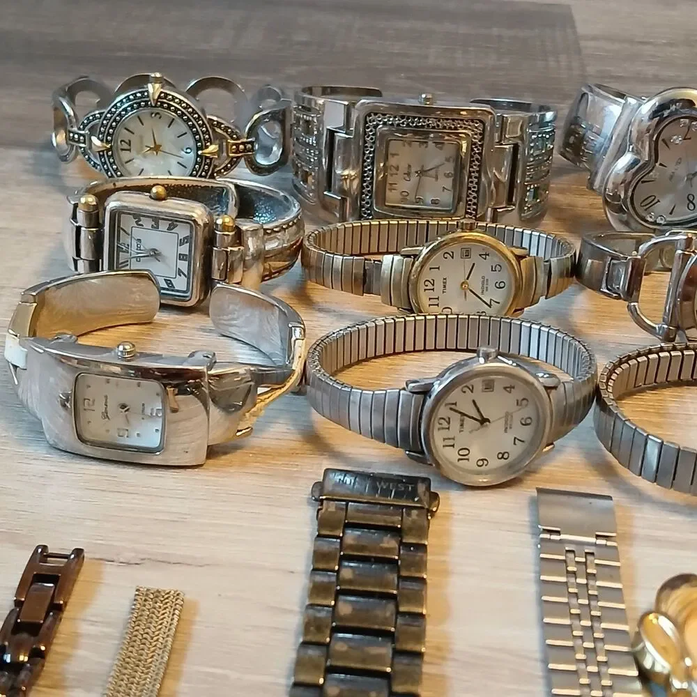 Lot 35+ Watches Parts/Repair ALL Metal Timex Relic Anne Klein Avenue Rumours
